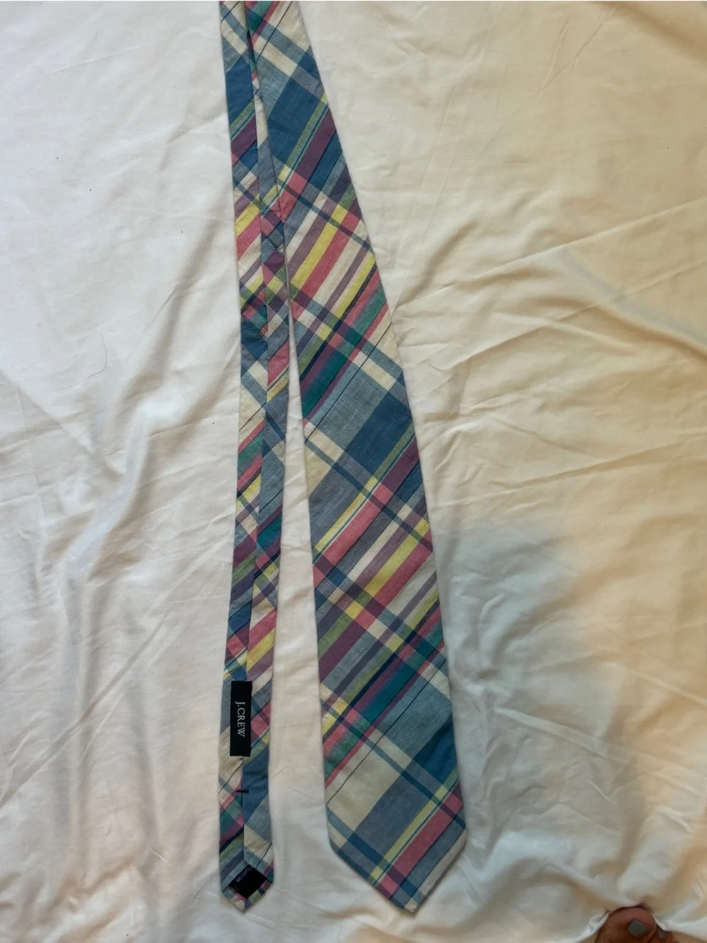 J. Crew Pastel Plaid Cotton Necktie